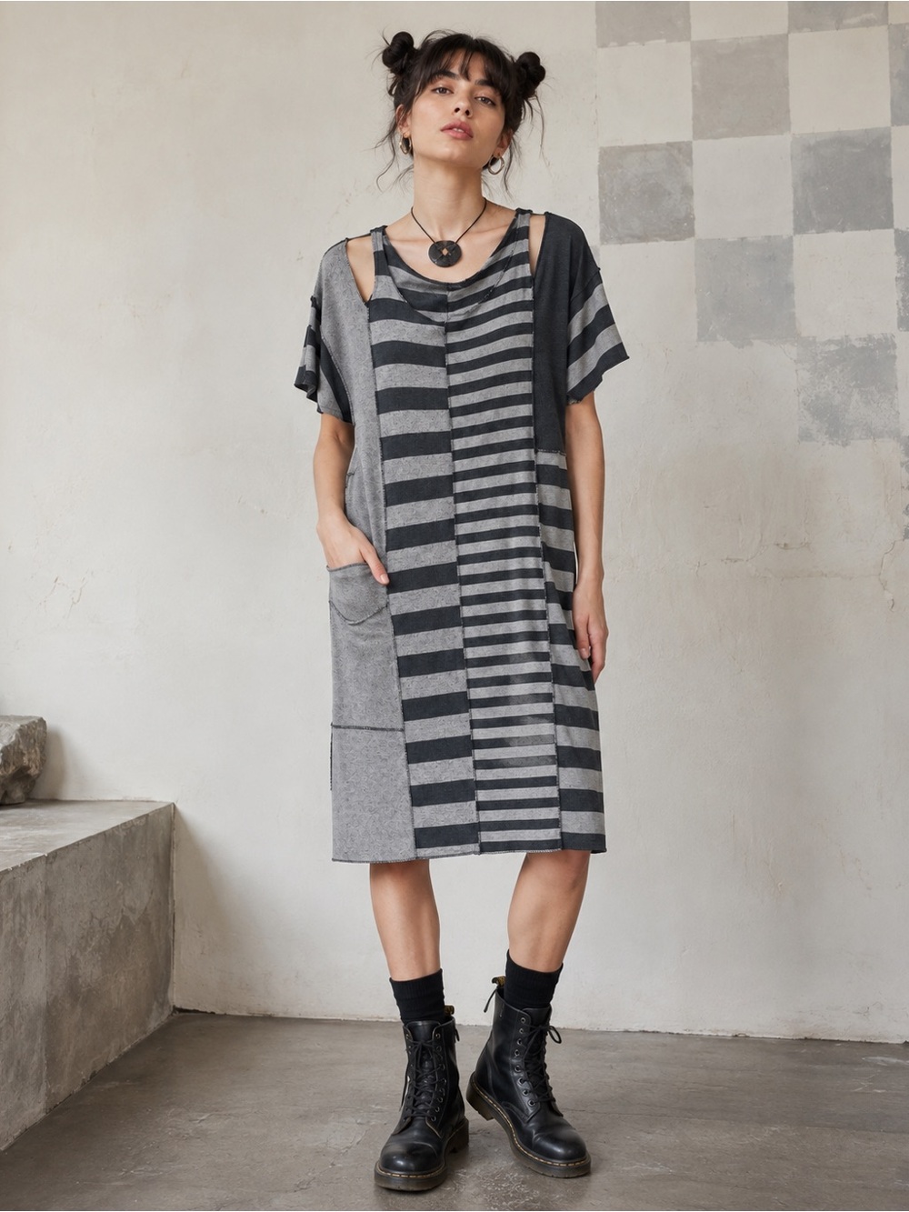 RARE GIL AIMBEZ FOR STATIC VINTAGE 80S SHOULDER CUT OUT DRESS SZ M